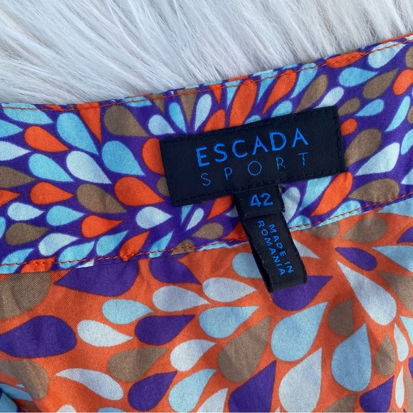 ESCADA Sport v-neck silk top pinched waist tunic 42 - Picture 3 of 6